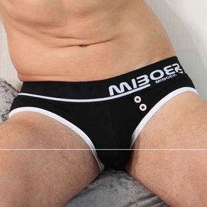 NWT Miboer Men's SEXY Black Low Rise Briefs